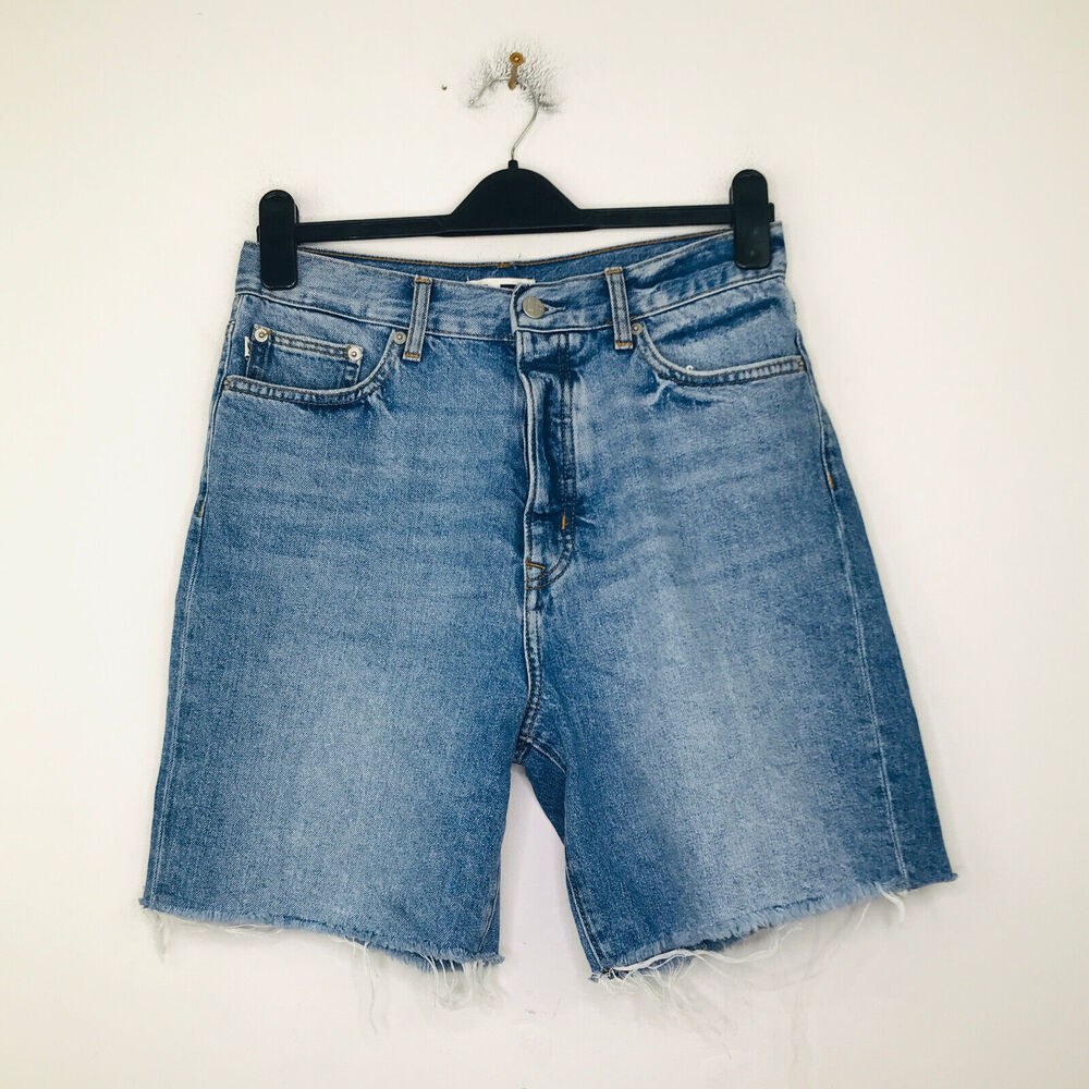 Lovers + Friends Women 28 Denim Shorts Blue Devon High Rise 90s Cut Off CC28